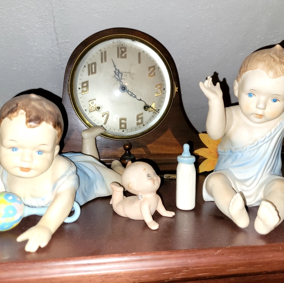 TWIN PIANO BABIES with Kewpie doll, rattle, bottle, and binkie - Picture 5 of 7